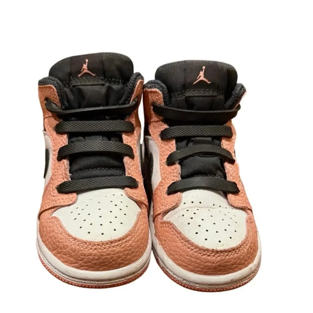 Nike Air Jordan 1 Mid GT Pink Quartz 7C Toddler Sneakers No Box Easy On Laces